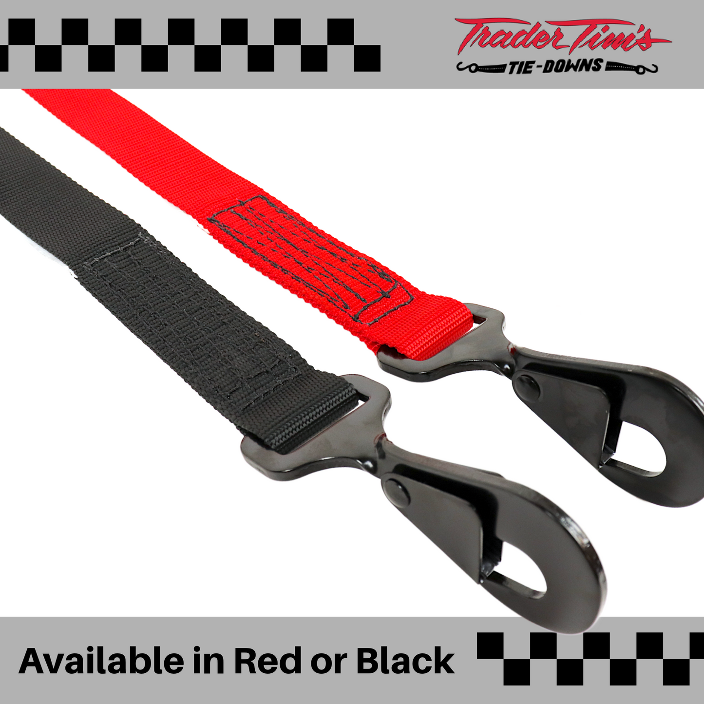 1.5" x 8' Through The Wheel Tie-Down - Red or Black