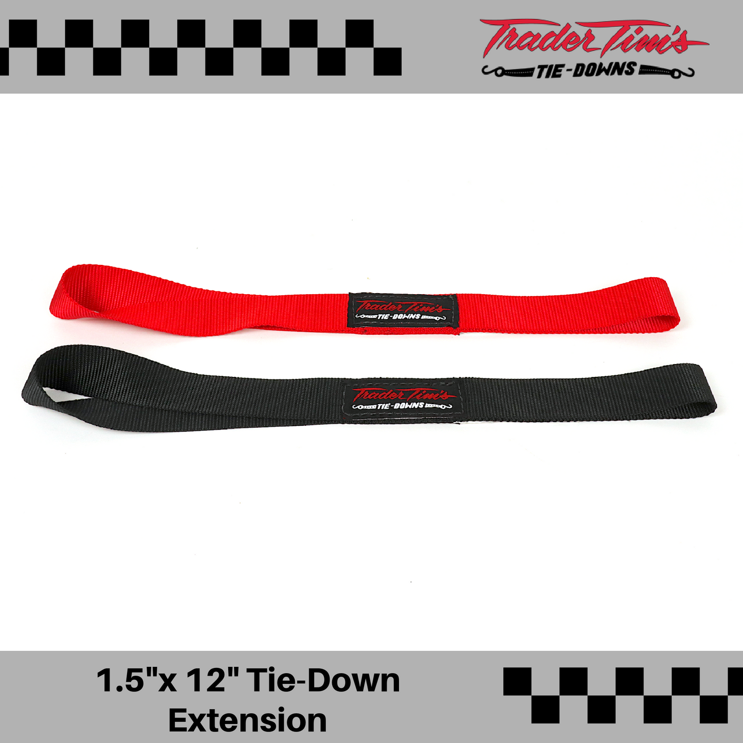 1.5" x 12" Soft Tie-Down Extension - Red or Black