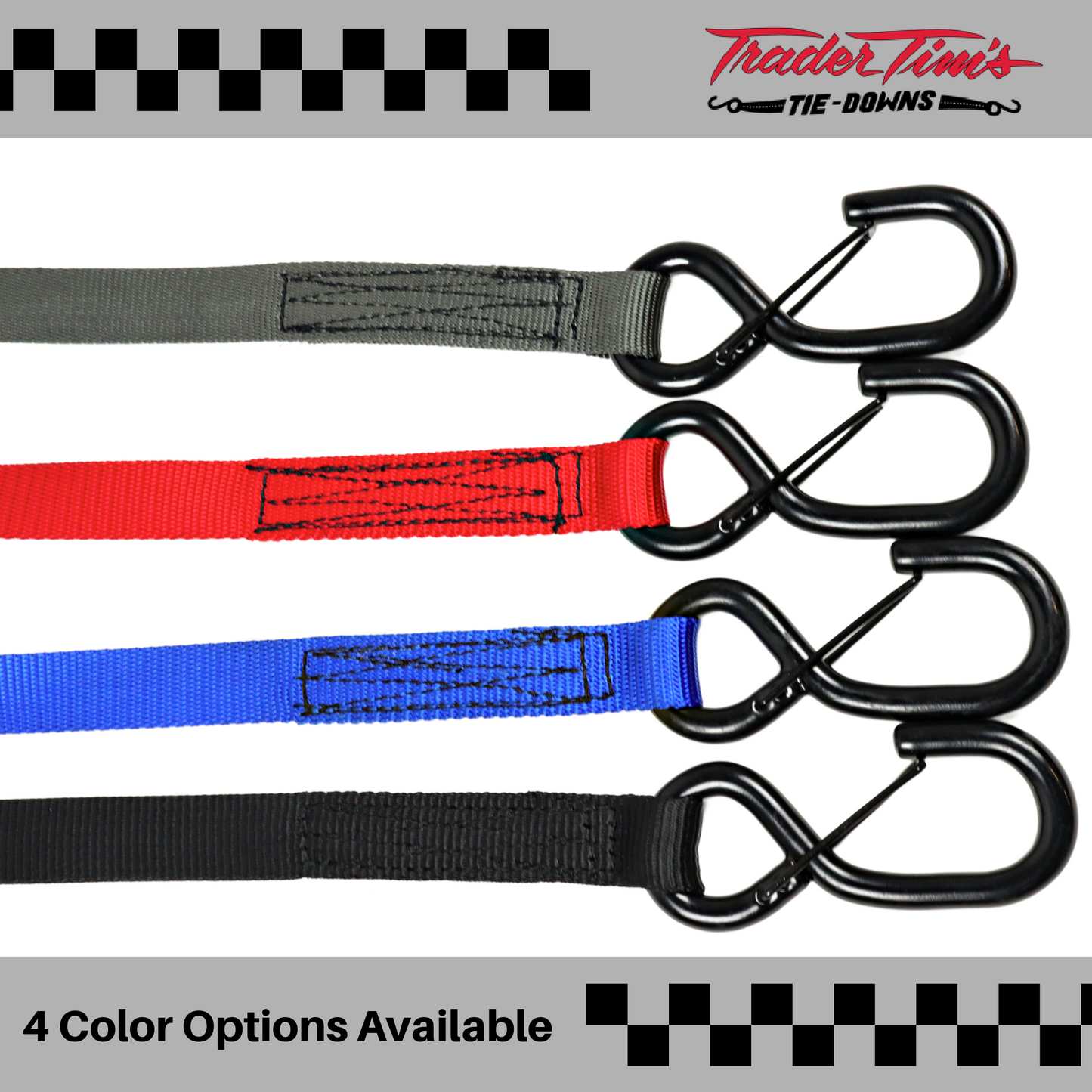 13 Piece 1" x 8' Ratchet Tie-Down with Soft Tie Kit - 4 Color Options