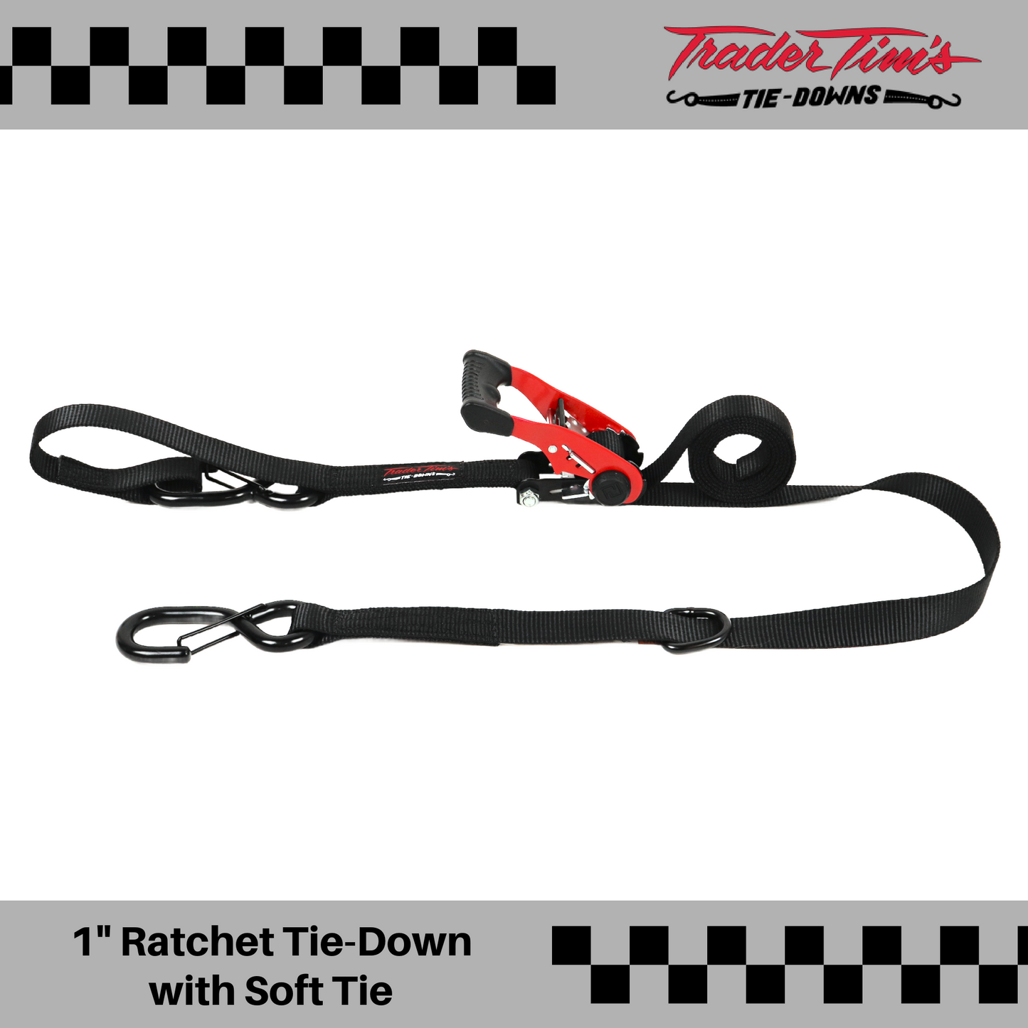 9 Piece 1" x 8' Ratchet Tie-Down with Soft Tie Kit