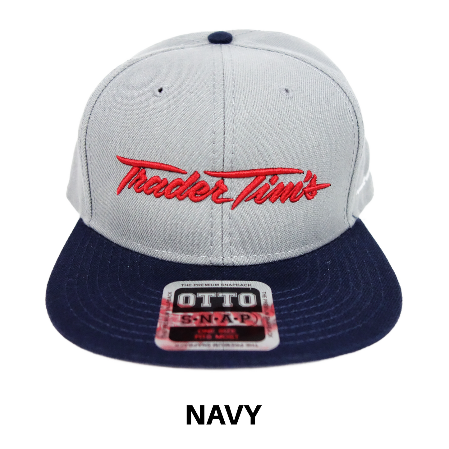 Trader Tim's Embroidered Flat Bill Hat - Black or Navy