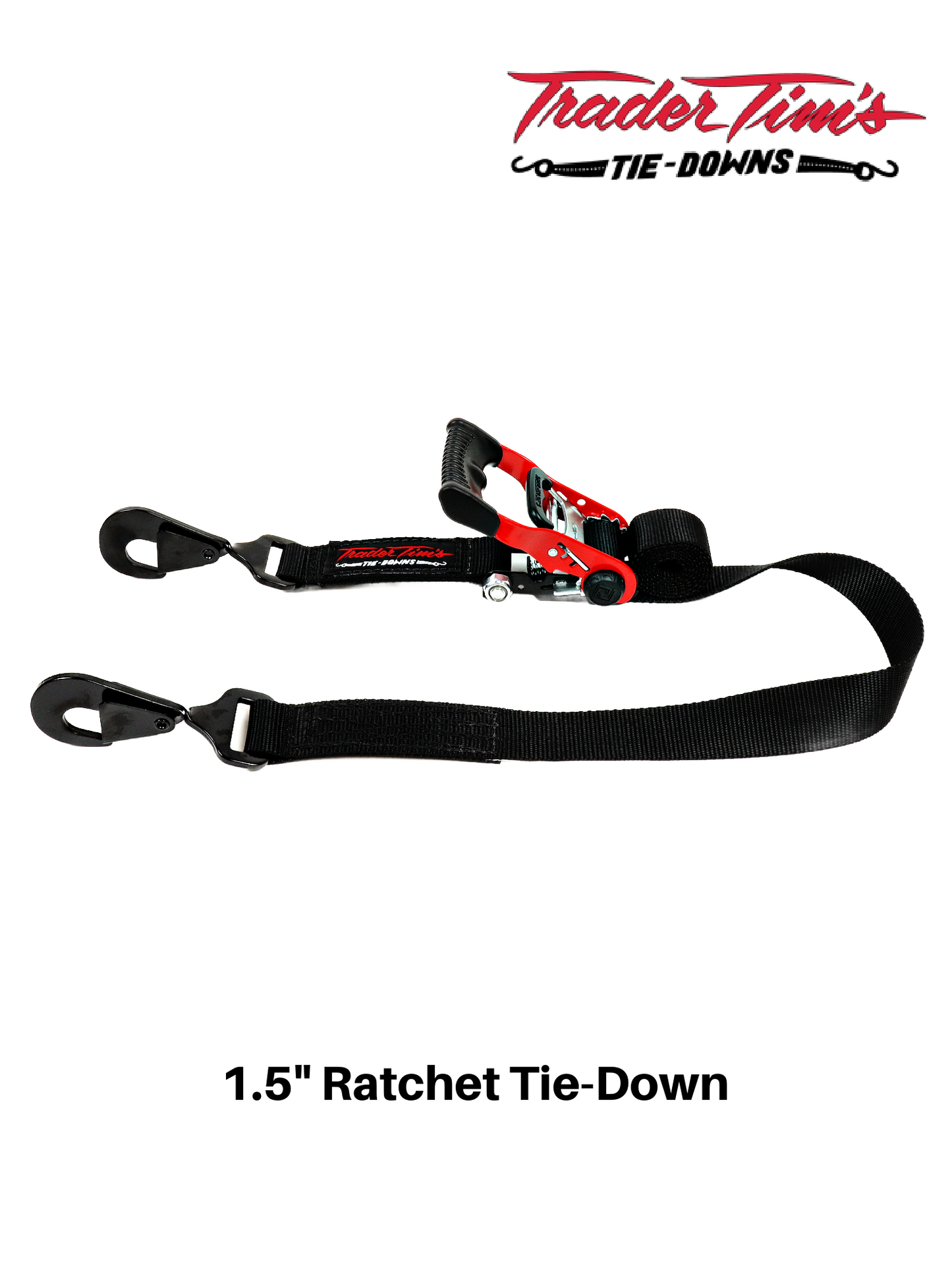 1.5" x 6' Ratchet Tie Down - Red or Black