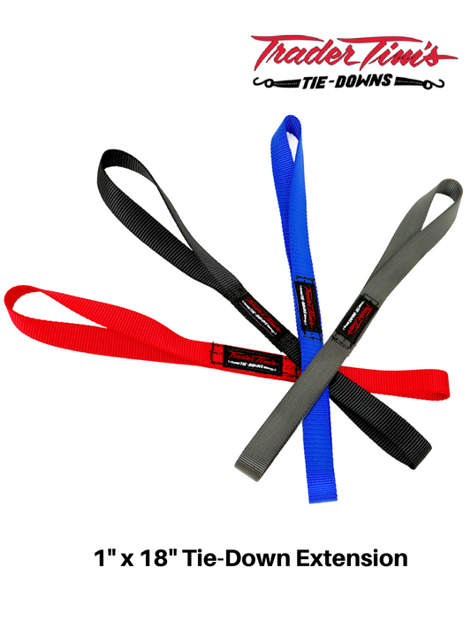 1" x 18" Soft Tie-Down Extension - 4 Colors Available