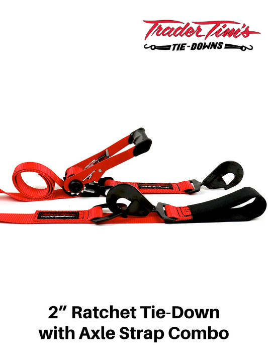 2” Ratchet Tie-Down with Axle Strap Combo - 4 Color options