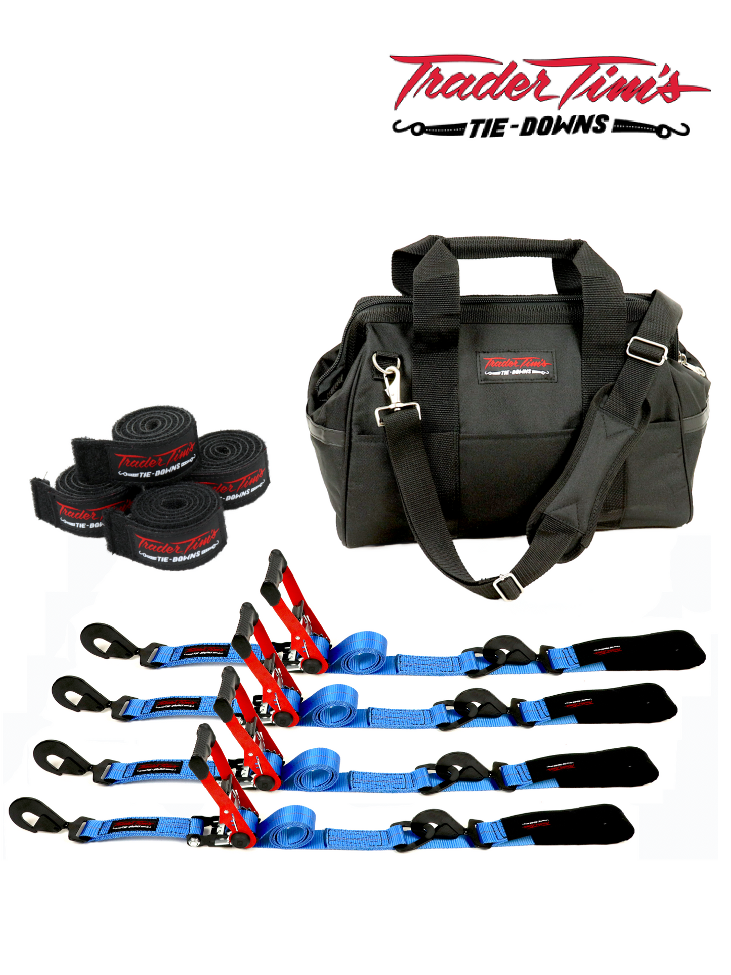 9 Piece  2" x 8' Ratchet Tie-Down with Axle Straps Kit - 4 Color Options