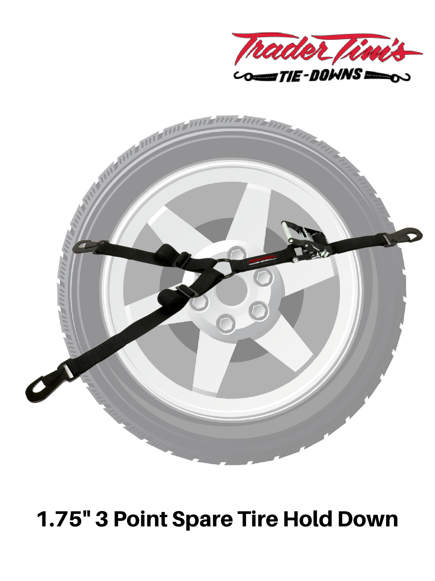 1.75" 3-Point Spare Tire Hold-Down - Adjustable Size