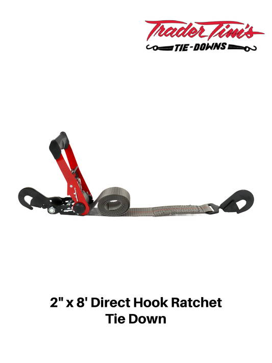 2"x 8' Direct Hook Ratchet Tie Down