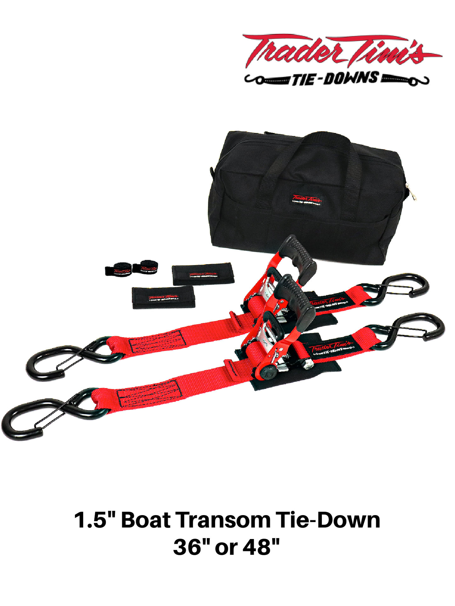 7 Piece 1.5" Boat Transom Tie-Down Kit - Size & Color Options