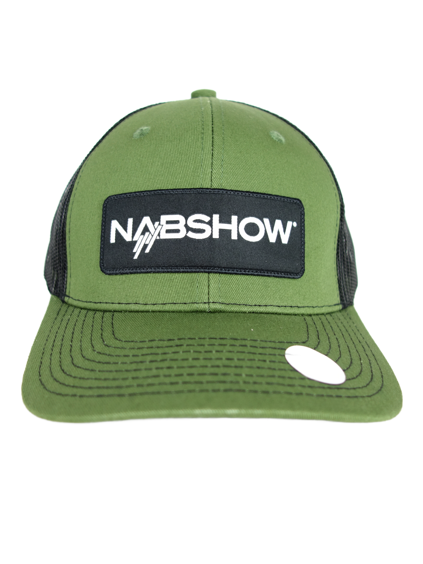 NAB Show Patch - Curved Bill Trucker Hat - Green & Black