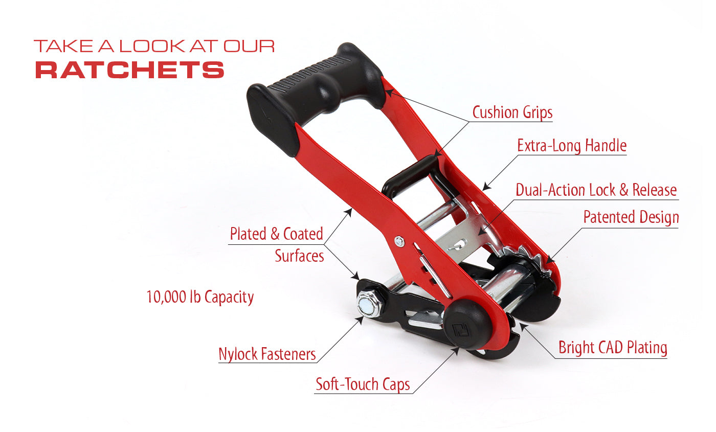 2” Direct Hook Ratchet Tie-Down with Axle Strap