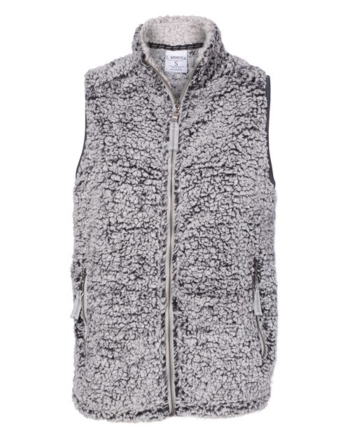 OE - Women’s Sherpa Full-Zip Vest - Black Grey