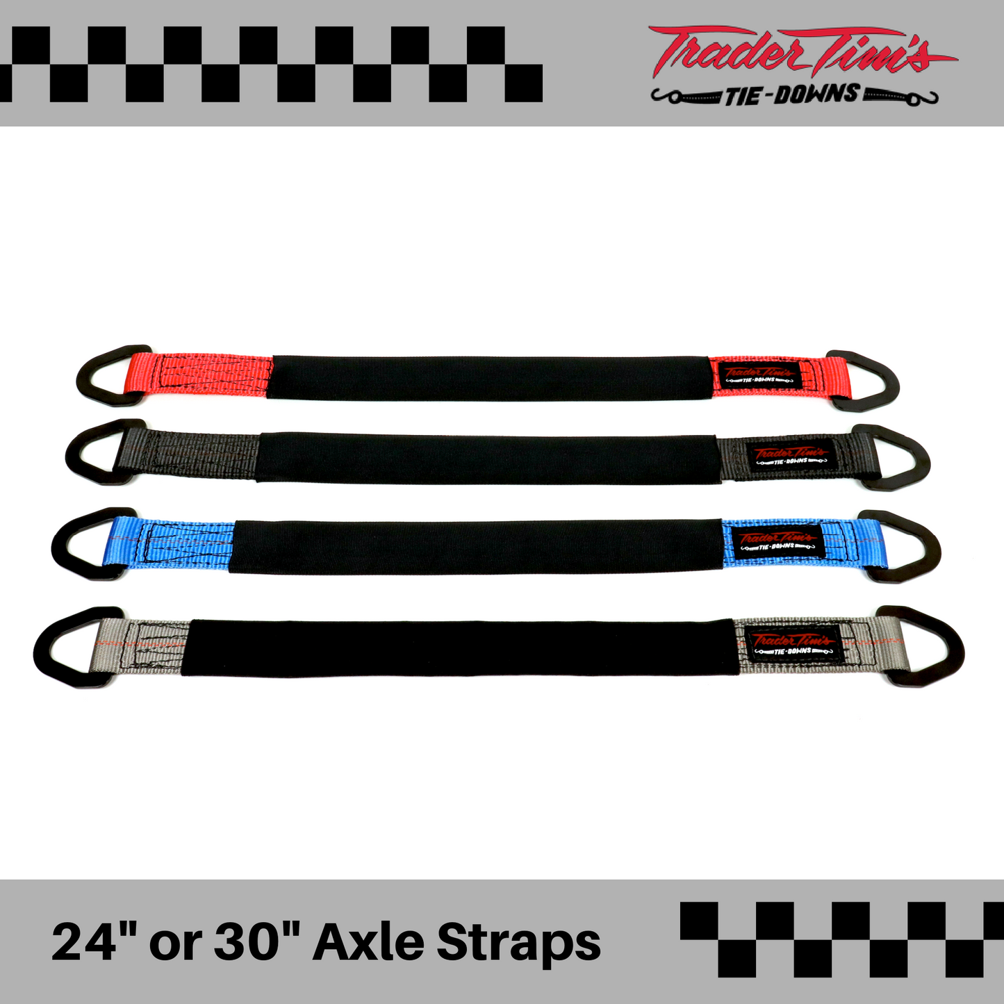 2” Axle Straps with Sleeve - 4 Colors Available
