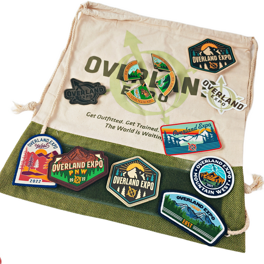 Overland Expo - Velcro Patch, Pin & Sticker Pack 2023