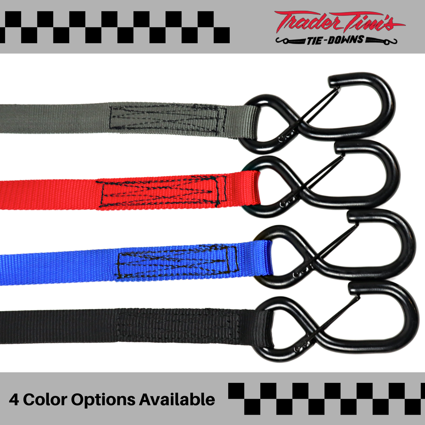 9 Piece 1" x 8' Cam-Lock Tie-Down Kit - 4 Color Options