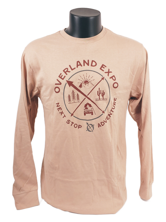 Overland Expo - Next Stop Adventure - Long Sleeve Tan
