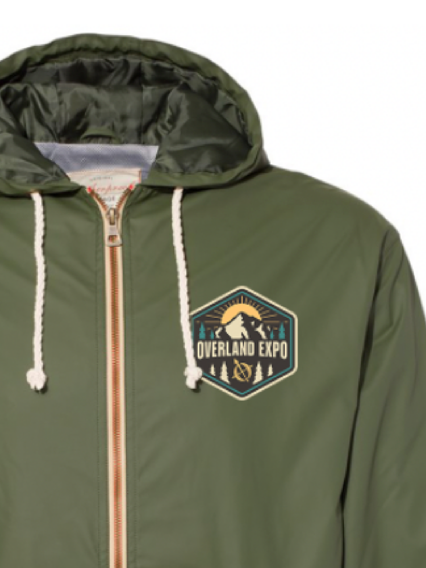 Overland Expo - PVC Overland Mountain Patch - Green Rain Jacket