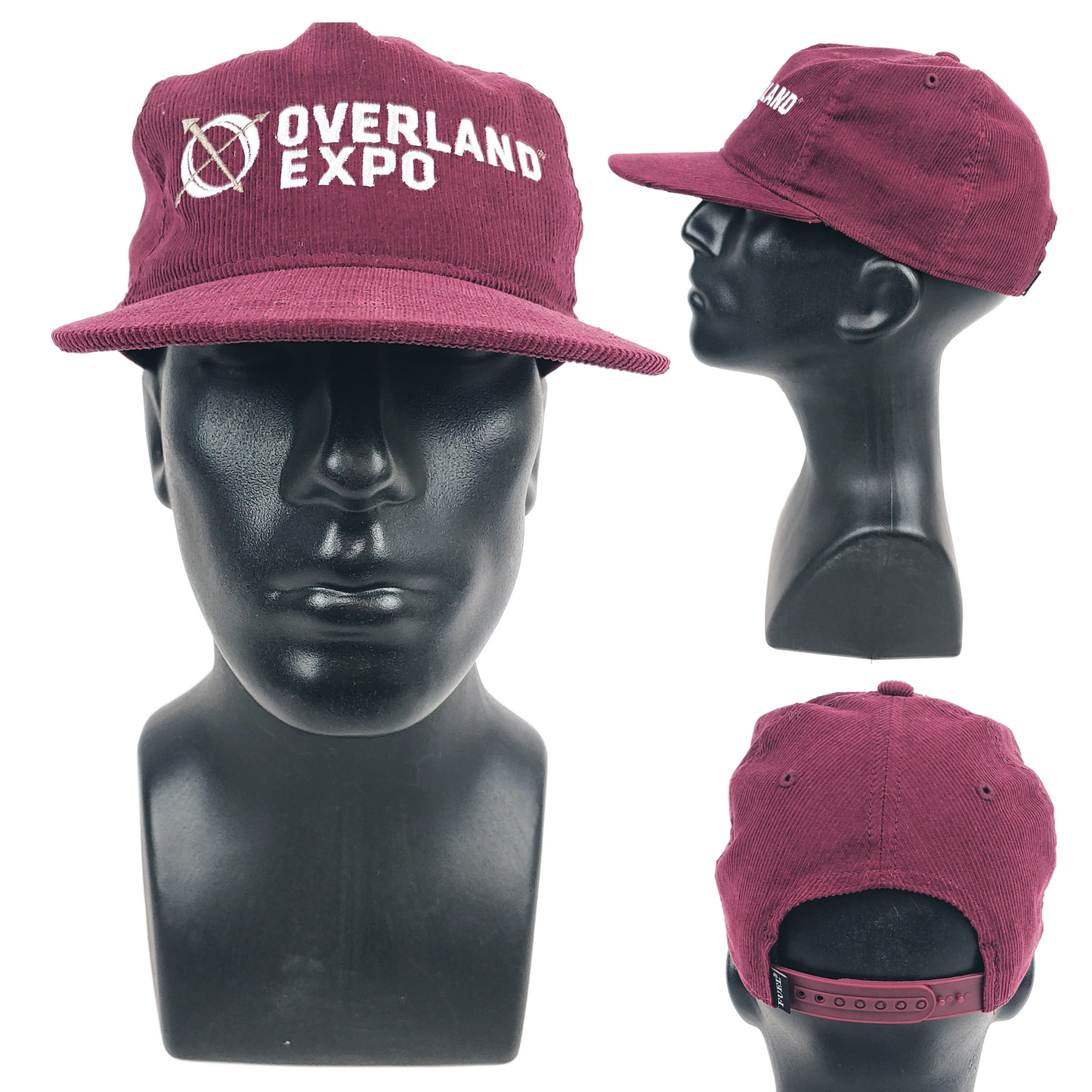 Overland Expo - Embroidered Corduroy Maroon - Flat Billed Hat