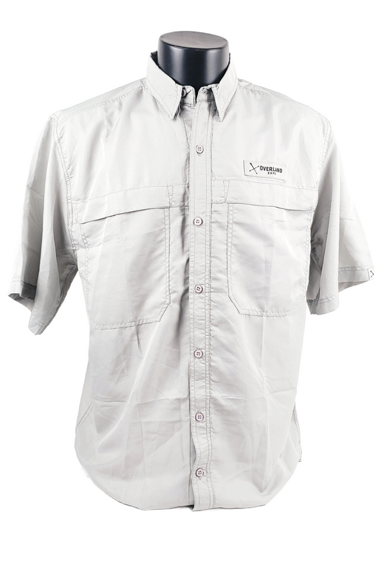 OE - Vented Button Up Camp Shirt - Grey or Camel
