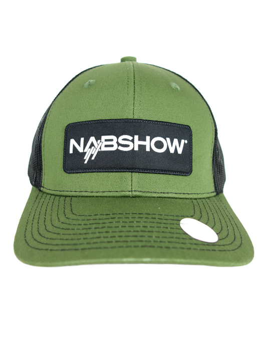 NAB Show Patch  - Curved Bill Trucker Hat - Green & Black