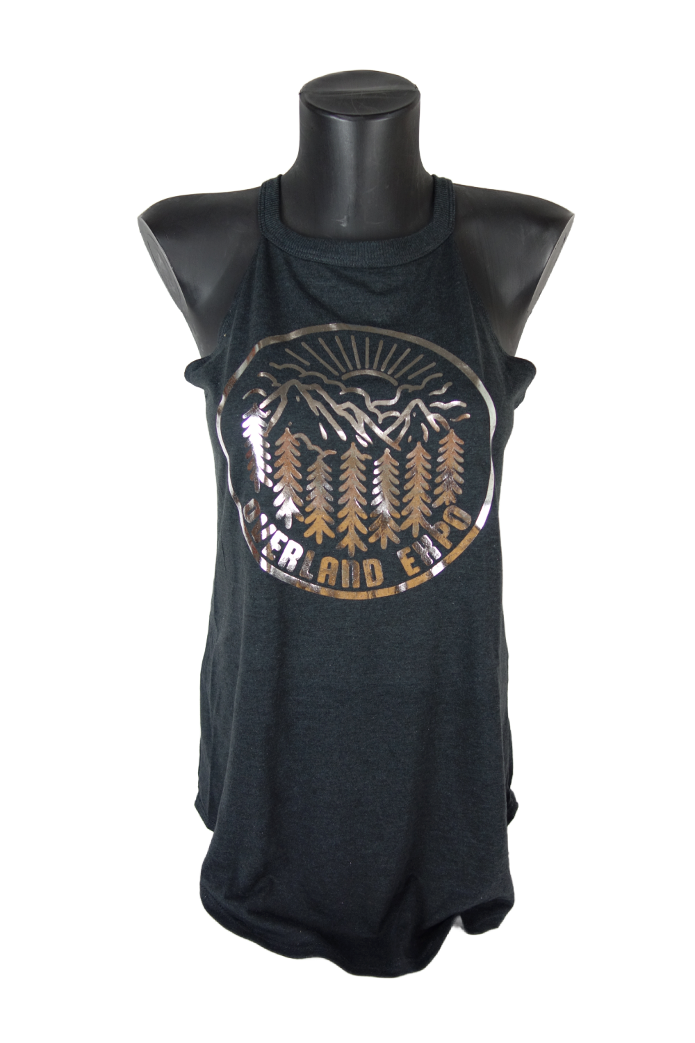 Overland Expo - Shiny Women's Racer Back Tank Top - Black