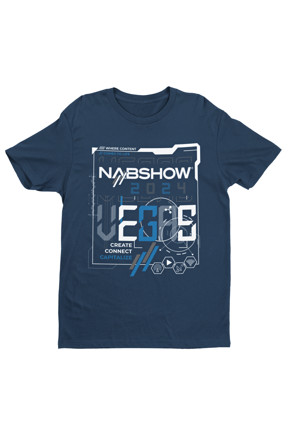 NAB 2024 Technology in Broadcasting- Navy Crew Neck T-Shirt